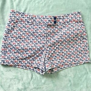 Vineyard Vines Stars & Stripes red, white, blue Whale chino shorts, Size 0